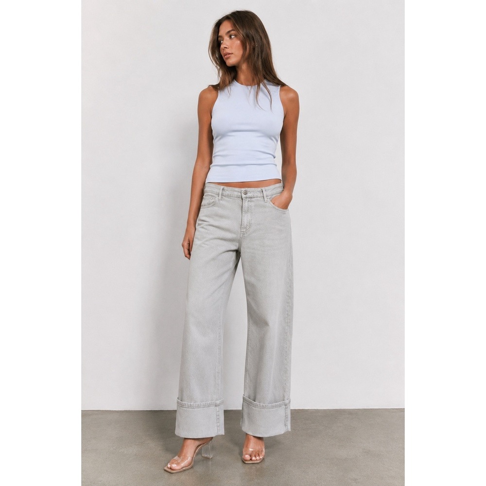 COS Facade Turn Up Jeans Women's Size 26 Relaxed Straight Leg Low Rise Ankle